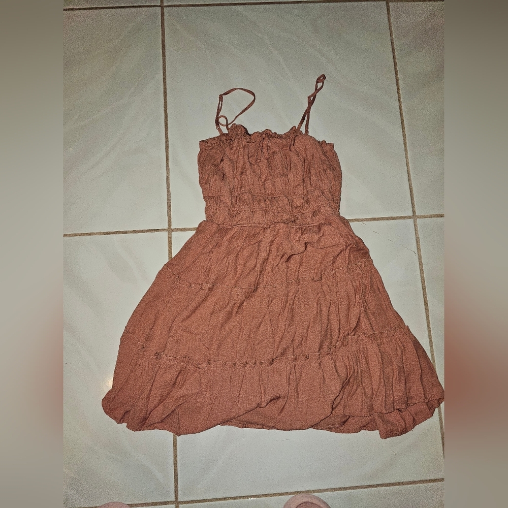 Trixxi Kids Casual Dress in Warm Brown